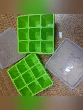 Nuk Set Of 2 Silicone Flexible Freezer Tray And Lid Green